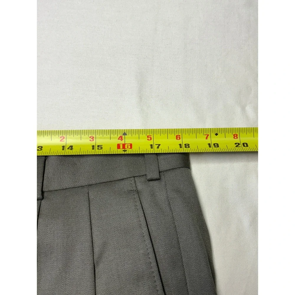 Brooks Brothers 346 Mens Olive Green‎ 100% Wool Pleated Cuffed Dress Pants 36X29